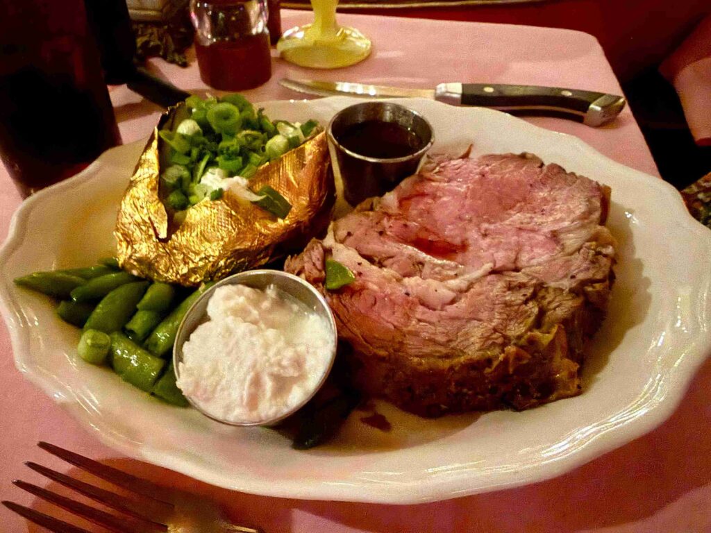 Prime Rib at Alex Madonna's Gold Rush Steak House (©Melanie Lee)