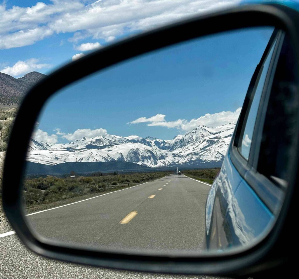 Mountain Views in the Rear View Mirror (©Melanie Lee)